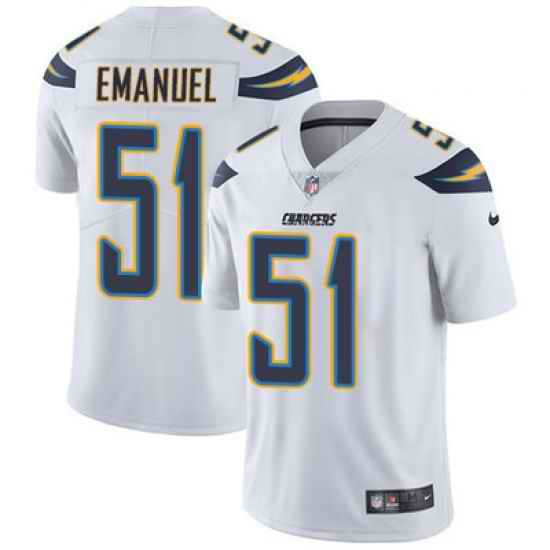 Nike Chargers #51 Kyle Emanuel White Mens Stitched NFL Vapor Untouchable Limited Jersey